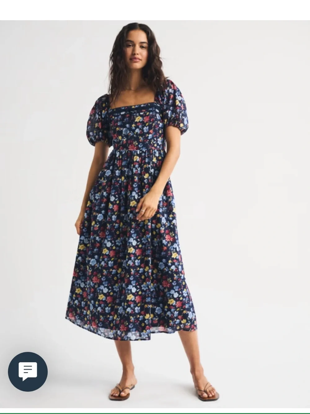 Abercrombie Emerson Puff Sleeve Midi Dress